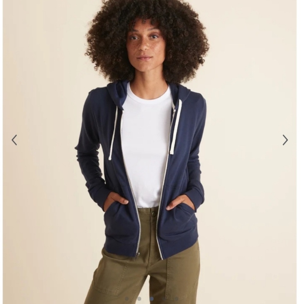Marine Layer NWT Afternoon Front Zip Hoodie in True Navy